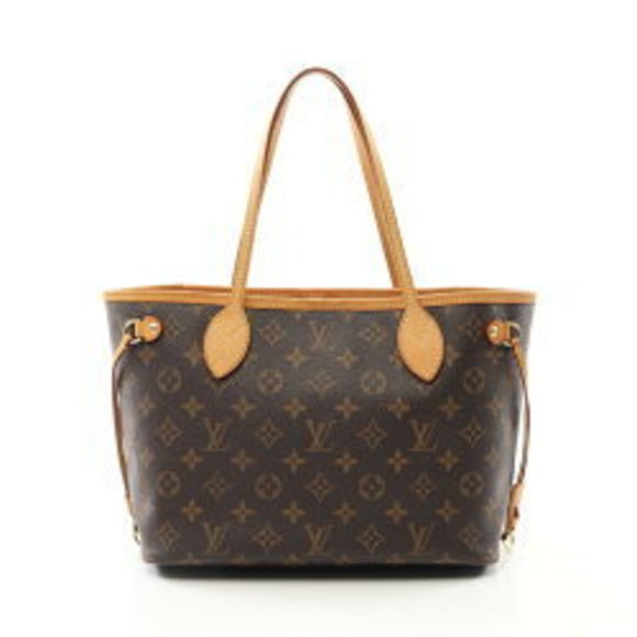 Louis Vuitton Neverfull Tote Bag Leather Monogram Brown - Picture 1 of 8